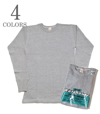 WAREHOUSE ウエアハウス 長袖|4本針クルーネックワッフルTEE『CREW NECK WAFFLE TEE』【アメカジ・カレッジ】5903(Long sleeve tee)