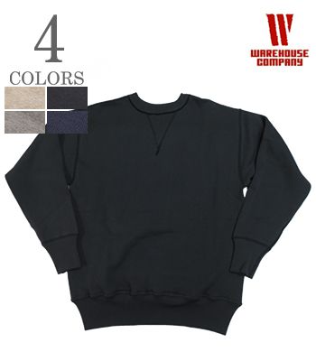 WAREHOUSE ウエアハウス 裏起毛|丸胴|セットインスリーブ|スウェット『SET IN FLAT SEEM SWEAT PLAIN』【アメカジ・カレッジ】401-PLAIN