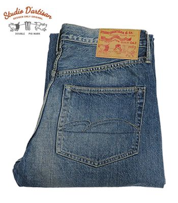 STUDIOD'ARTISANステュディオダルチザン12.5oz.|レギュラーストレート|ユーズドウォッシュ|レングス77cm『1950JEANS』【アメカジ・デニム】D1844U(Denim)