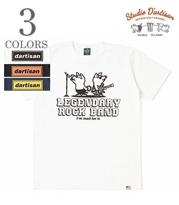 STUDIO D'ARTISAN ステュディオダルチザン USAコットン|Made in JAPAN|半袖|プリントTEE『LEGENDARY ROCK BAND SST』【アメカジ・カレッジ】8144B