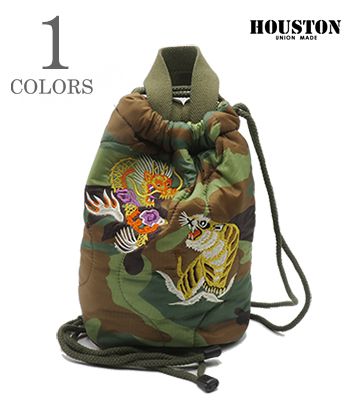 HOUSTON ヒューストン 刺繍|ナイロン|キルティング|エフェクトバッグ『EMB QUILTING EFECT BAG JAPAN』【アメカジ・バッグ】6845