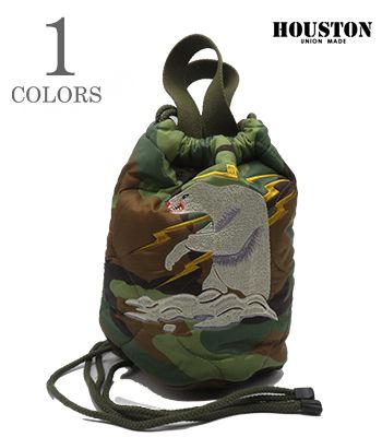 HOUSTON ヒューストン 刺繍|ナイロン|キルティング|エフェクトバッグ『EMB QUILTING EFECT BAG ALASKA』【アメカジ・バッグ】6846