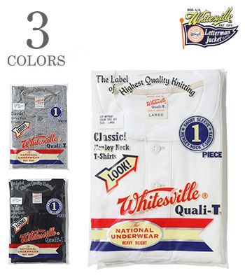 WHITESVILLE ホワイツビル 半袖|丸胴|無地|アンダーウエア|Tシャツ『HENLEY NECK PACK T-SHIRT』WV79681
