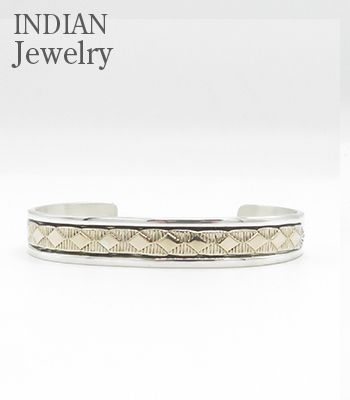 INDIAN JEWELRY ʥХ²|Bruce Morgan|ץ|Х󥰥NAVAJO STAMPED SILVER BANGLE 14KG١ڥᥫͥƥ֡IJ-335(Bangle)