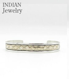 INDIAN JEWELRY ナバホ族|Bruce Morgan|スタンプワーク|バングル『NAVAJO STAMPED SILVER BANGLE 14KG』【アメカジ・ネイティブ】IJ-335(Bangle)