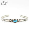 INDIAN JEWELRY ナバホ族|ケーブルワイヤーワーク|シルバー|ターコイズ|バングル『Navajo Cable Wire Silver Bangle』...
