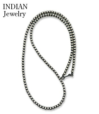 INDIAN JEWELRY ナバホ族|ハンドメイド|シルバービーズチェーン|60cm『Navajo Pearl Necklace Unknown』【アメカジ・ネイティブ】IJ-671