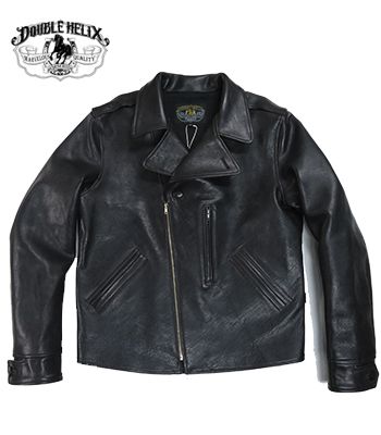 DOUBLE HELIX ダブルヘリックス 茶芯 ホースハイド ライダースジャケット『FLAG Waver 30 039 s California Model』【アメカジ モーターサイクル】RC1101(Leather jacket)
