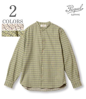 PREQUEL プリクエル HOMAGE 1907|長袖|スタンドアップカラーシャツ『Stand-up Collar Shirt』【アメカジ・ワーク】S1018