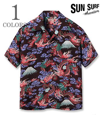 SUN SURF サンサーフ SHORT SLEEVE RAYON ALOHA SHIRT '24MODEL『TEAM OF DRAGONS』【アロハ・和柄】SS39227