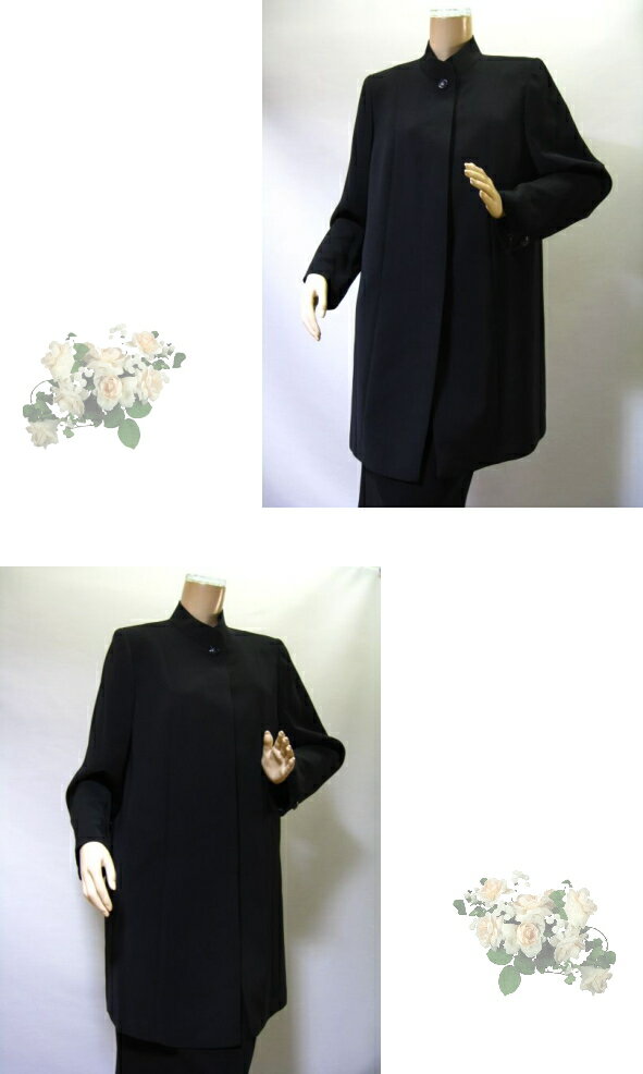 ブラックフォーマル コート ショート丈 スタンドカラー 日本製 喪服 礼服 ミセス シニア レデイース 9号 11号 13号