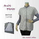 ベスト ニット 背ボア付き キャップスリーブ 暖か レディース ミセス シニア 秋 冬