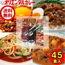 送料無料 45食入 オリエンタル カレー 巣ごもり レトルト セット 詰め合わせ スプーン 2本 付き 簡単 在宅 惣菜 食べ比べ 保存食 防災 地震 災害 ローリングストック 福袋 ええもん