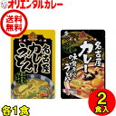 送料無料 2食入 オリエンタル カレー うどん 名古屋コーチン 味噌煮込み うどん レトルト 各1個（計2食） 食べ比べ セット 名古屋 コーチン 八丁味噌 カクキュー 名物 ご当地 買い回り 買いまわり ポイント消化 惣菜 ええもん