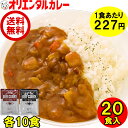 送料無料 （北海道 沖縄除く） 20食入 オリエンタル ビーフ カレー 本格 レトルトカレー 各10個（計20食） セット まろやか 甘口 あまくち 10個 中辛 10個 詰め合わせ 業務用 食べ比べ 長期保存 保存食 時短 簡単 在宅 惣菜 福袋 ええもん