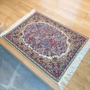 ペルシャ絨毯 【本物イラン産】 ケルマン産 フラワー 花柄 玄関マット小 75x63cm5cm 厚み 1.29cm ベージュ ホワイト 手織り絨毯 手織り絨毯 ラグ 手織り絨毯 エレガント 華やか 豪華 PS8390