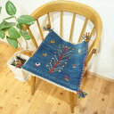 ペルシャ ギャッベ 【 本場 イラン産 】 40x42cm 厚み 2.32cm ブルー 青 ヤギ 生命の木 約40x40cm 座布団 セール ギャベ チェアマット ウール100% 天然素材 草木染め 手織り 絨毯 ラグ 赤ちゃんも安心 カシュガイ族 遊牧民族 プレゼント T8278