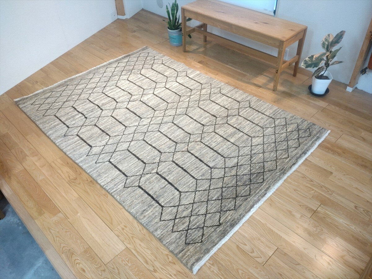 四季を楽しむオールシーズンラグ オーガニックラグ グレー ブラウン 195x138cm ラグサイズ リビング ソファ前 気持ちいい 触れ心地 細長い ベッド アウトドア キャンプ グランピング BP154 [3]