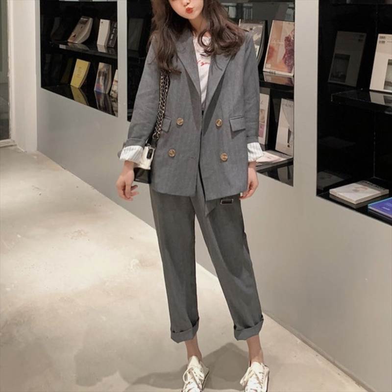 乐天商城 - セットアップ ジャケット 長袖 上下セット 2点セット ツーピース お得 かわいい 大人可愛い シンプル カジュアル 大人 おしゃれ かっこいい レトロ 大人女子 こなれ感 ラフ マニッシュ 個性的 クール 主役級 存在感 セットアップ 抜け感 フェミニン オルチャン 送料無料