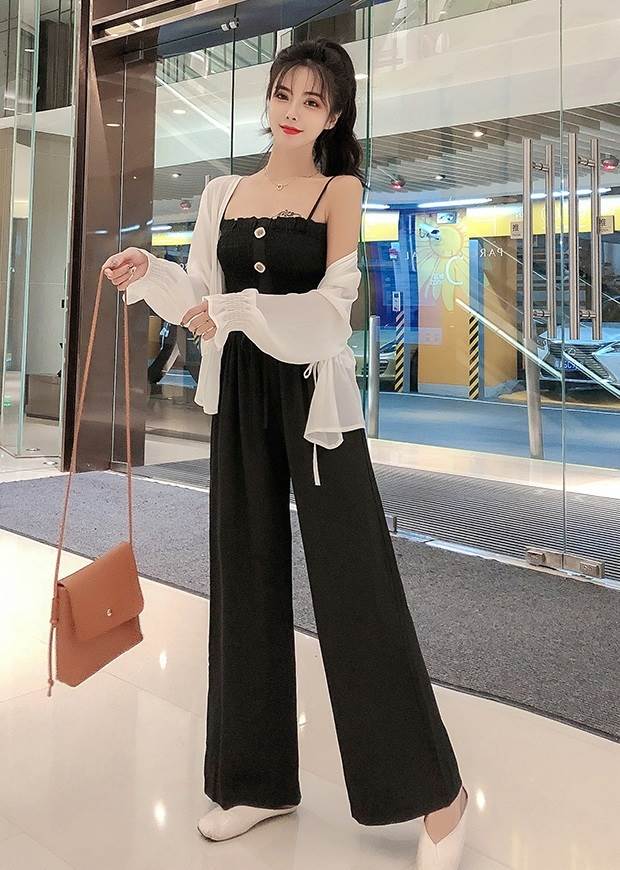 ORIENTAL WINDのセットアップ カーディガン ワイドパンツノースリーブ 長袖 上下セット 3点セット スリーピース かわいい 大人可愛い シンプル カジュアル 大人 おしゃれ かっこいい レトロ 大人女子 こなれ感 ラフ 休日 セットアップ マニッシュ 個性的 クール 韓国 オルチャン 送料無料｜アングル2