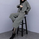 セットアップ ジャケット ズボン ミモレ ミモレ丈 袖あり 7分袖 七分袖 ラウンドネック 襟なし ストレート ハイウエスト 前開き 厚手 上下セット 2点セット かわいい 大人可愛い きれいめ シンプル カジュアル 大人 上品 おしゃれ お洒落 大人可愛 韓国 オルチャン(4)