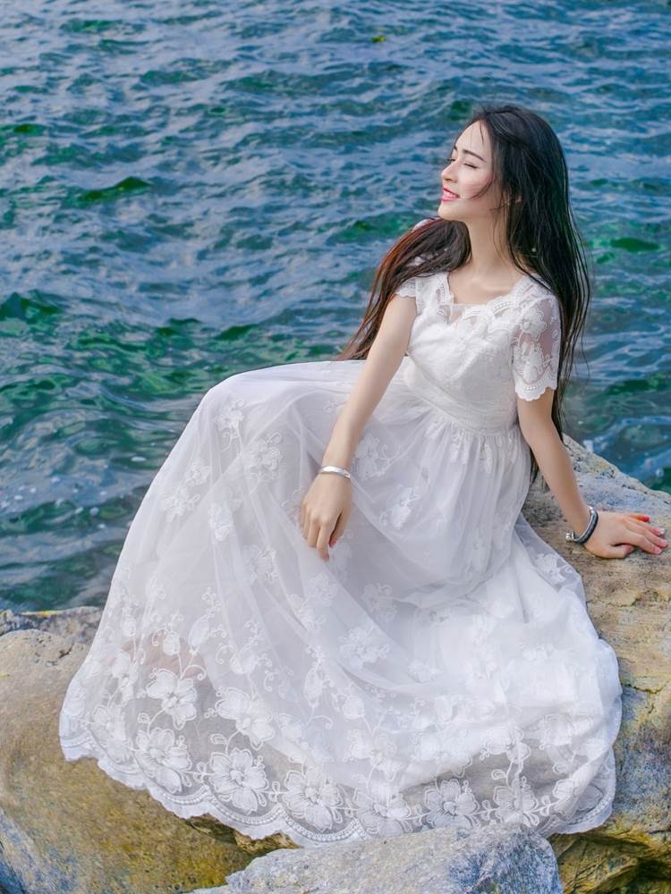 ドレス ワンピース ロングワンピース レディース プルオーバー ロングスカート ラウンドネック ハイウエスト 衣装 妖精 ウェディングドレス パーティードレス パーティドレス 結婚式ドレス 結婚式のドレス 二次会ドレス 披露宴ドレス 花 韓国 オルチャン