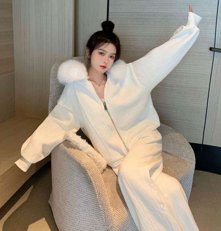 樂天商城 - トップス アウター ニット パーカー ミドル丈 袖あり 長袖 ストレート フード付き ファスナー 前開き ファー かわいい 大人可愛い 上品 おしゃれ お洒落 メンズライク ガーリー ラブリー キュート 春 秋 冬 1代 2代 3代 レディース デート お出かけ 韓国 オルチャン