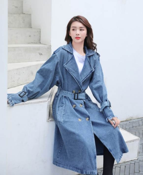 レディースアウタートレンチコート膝...