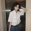 トップス シャツ レディース 半袖シャツ ポケット ジッパー ポロカラー スリムフィット かわいい 大人可愛い きれいめ シンプル カジュアル 大人 上品 おし...