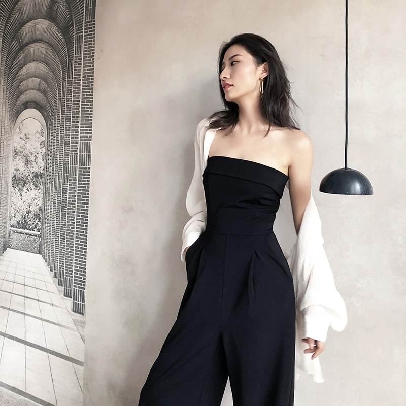 オールインワン ロング ロング丈 袖なし ノースリーブ ワイド マーメイド かわいい 大人可愛い きれいめ シンプル カジュアル 大人 上品 おしゃれ お洒落 かっこいい レトロ こなれ感 ラフ 個性的 モード系 セクシー モダン 主役級 存在 韓国 オルチャン