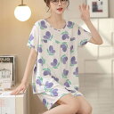 ルームウェア 部屋着 パジャマ レディース トップス Tシャツ パンツ ショート丈 半袖 プルオーバー ラウンドネック ウエストゴム 個性的 L XL 2XL かわいい 大人可愛い シンプル カジュアル おしゃれ レトロ 韓国 オルチャン ルームウェア レインボー アニマル 花柄