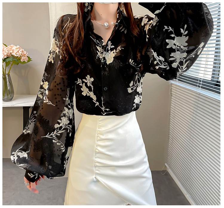 レディーストップスブラウス長袖ラン...