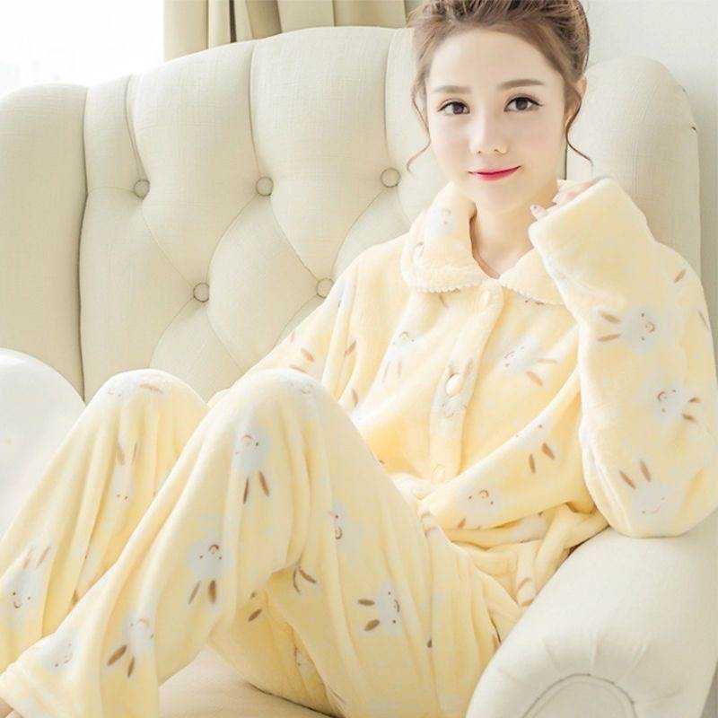 乐天商城 - セットアップ パジャマ 部屋着 寝巻き ナイトウェア ロング ロング丈 袖あり 長袖 綿 コットン かわいい シンプル カジュアル おしゃれ お洒落 レトロ 大人可愛い こなれ感 ラフ ラブリー キュート ガーリー 個性的 主役級 存在感 とろみ感 抜け 韓国 オルチャン