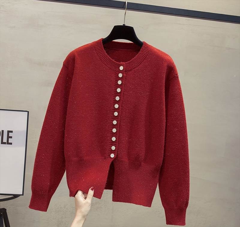 トップス ニットソー カーディガン 袖あり 長袖 ラウンドネック 襟なし ストレート 前開き 伸縮性 薄手 かわいい 大人可愛い きれいめ シンプル カジュアル 大人 おしゃれ お洒落 大人可愛い 大人女子 こなれ感 ラフ ルーズ 個性的 主役級 存在感 韓国 オルチャン