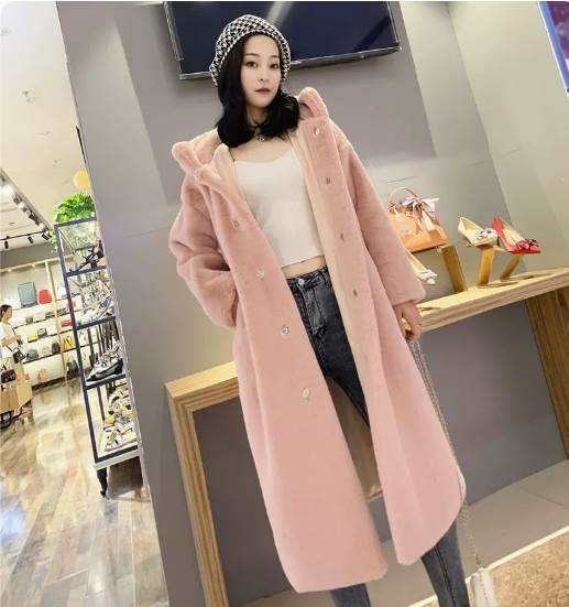 乐天商城 - アウター コート ロング丈 長袖 ワイド もこもこ ふわふわ フード付き 前開き かわいい 大人可愛い シンプル カジュアル おしゃれ ラフ 無地 秋 冬 20代 30代 レディース 女性用 お出かけ こなれ感 都会的 ベーシック 個性的 アウター 女子会 韓国 オルチャン
