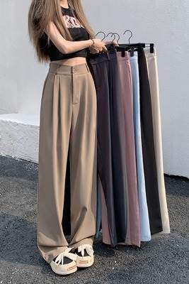 パンツ 脚長魅せ ハイウエスト タック入り ワイドパン