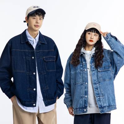 アウター オーバーサイズ デニム ジャケット レディース トップス 上着 長袖 ドロップショルダー 襟付き 角襟 ストリート ポケット 前開き ブルーデニム かわいい 大人可愛い シンプル カジュアル おしゃれ こなれ感 個性的 アウター メンズライク 韓国 オルチャン