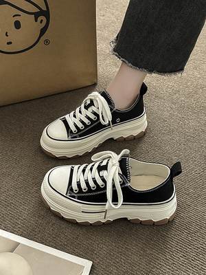 スニーカー ローカット ハイカット キャンバス 厚底スニーカー レディース 厚底 6cm ラウンドトゥ 脚長 かわいい 大人可愛い シンプル カジュアル おしゃれ ボーイッシュ 無地 春 夏 秋 冬 通勤 通学 運動 アウトドア 個性的 スニーカー リゾート 韓国 オルチャン