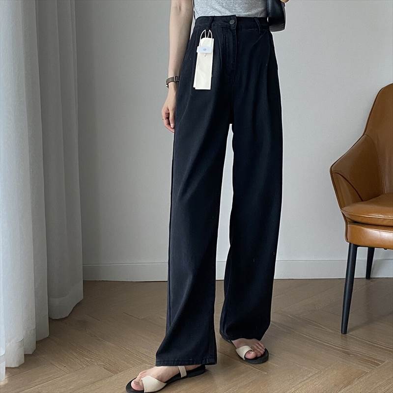 パンツ ウォッシュデニム レディース ボトムス Gパン ストレートパンツ デニムパンツ ロング ストレート ワイドレッグ ハイウエスト デニム きれいめ シンプル カジュアル おしゃれ かっこいい こなれ感 ボーイッシュ 送料無料 個性的 パンツ アメリカン 韓国 オルチャン