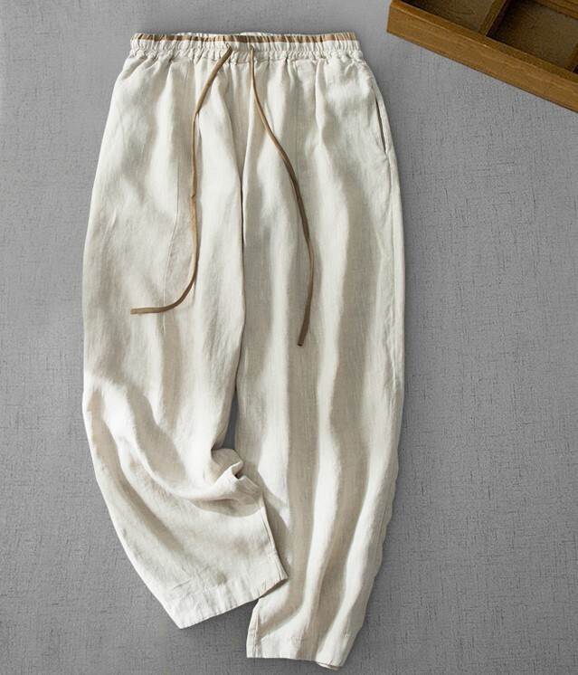 レディース パンツ ボトムス 9分丈 ポケット ハイウエスト ウエストゴム リネン 大人可愛い きれいめ シンプル カジュアル おしゃれ かっこいい ラフ クール ナチュラル 無地 春 夏 通勤 デート お泊まり 送料無料 個性的 パンツ アウトドア キャンプ 韓国 オルチャン orientalwind-10029549 ORIENTAL WIND サンプル画像2
