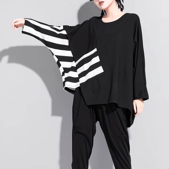 Other - ロンT Tシャツ カットソー ブラウス トップス ラウンドネック 長袖 レディース かわいい 大人可愛い きれいめ こなれ感 シンプル カジュアル 主役級 存在感 個性的 韓国 オルチャン デート お出かけ ロンT プルオーバー アシンメトリー ドルマンスリーブ ポケット