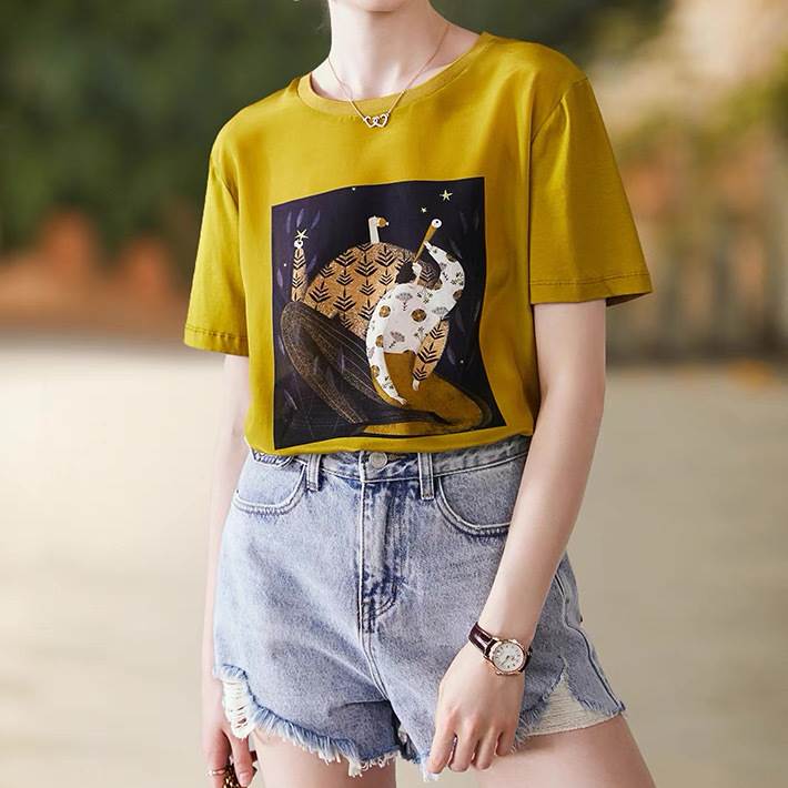 樂天商城 - Tシャツ カットソー ブラウス トップス 半袖 ラウンドネック スリムフィット 爽やか レディース かわいい 大人可愛い きれいめ こなれ感 シンプル カジュアル 主役級 存在感 個性的 韓国 オルチャン デート お出かけ Tシャツ プルオーバー ストレート ミディアム丈