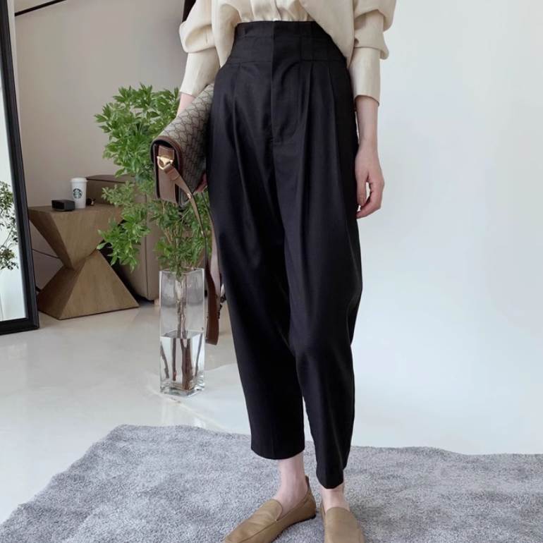 樂天商城 - スラックス テーパードパンツ ボトムス アンクル丈 ハイウエスト ファスナー レディース かわいい 大人可愛い きれいめ 上品 こなれ感 シンプル カジュアル 主役級 存在感 個性的 韓国 オルチャン デート お出かけ スラックス スリム スタイルアップ ストレート