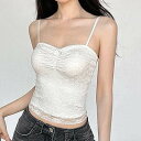 キャミソール トップス タンクトップ 送料無料 インナー ギャザー ノースリーブ レディース かわいい 大人可愛い きれいめ こなれ感 シンプル カジュアル 主役級 存在感 個性的 韓国 オルチャン デート お出かけ キャミソール 薄手 プルオーバー サスペンダー モテ 谷間