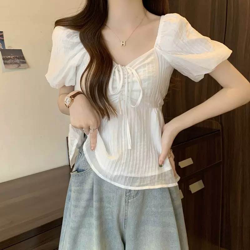 ブラウスシャツトップスカットソース...