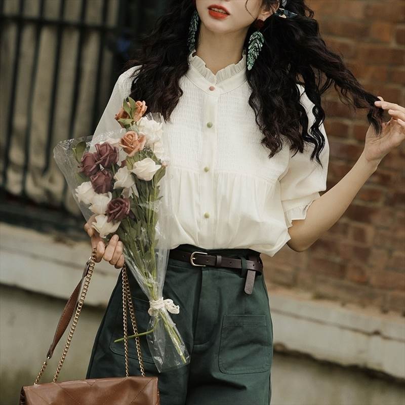 シャツブラウストップスカットソーレ...