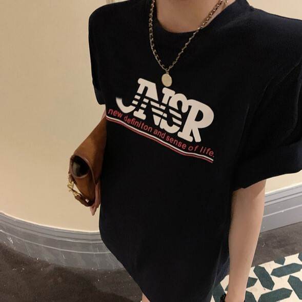 乐天商城 - Tシャツ カットソー ブラウス トップス 半袖 ラウンドネック チュニック レディース かわいい 大人可愛い きれいめ こなれ感 シンプル カジュアル 主役級 存在感 個性的 韓国 オルチャン デート お出かけ Tシャツ プルオーバー ストレート オーバーサイズ ラフ