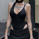ジャンプスーツ シャツ ブラウス カットソー 薄手 Vネック モテ レディース かわいい 大人可愛い きれいめ 上品 こなれ感 シンプル カジュアル 主役級 存在感 個性的 韓国 オルチャン デート お出かけ ジャンプスーツ レオタード 谷間見せ 肌見せ ホルターネック