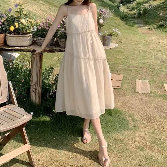 キャミソールワンピースミモレ丈ロン...