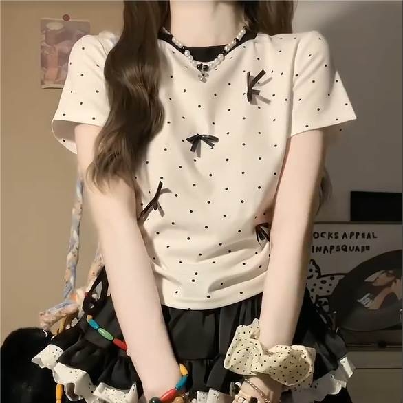 レディーストップスTシャツ半袖ラウ...